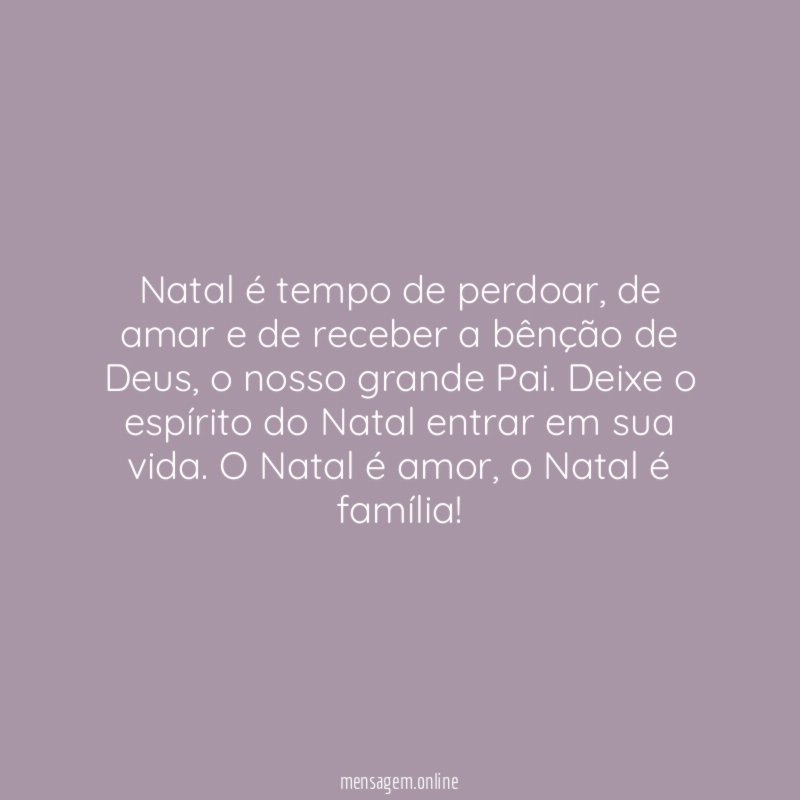 Natal é tempo de perdoar