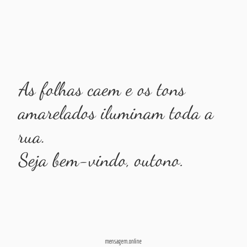 As folhas caem e os tons amarelados iluminam toda a rua