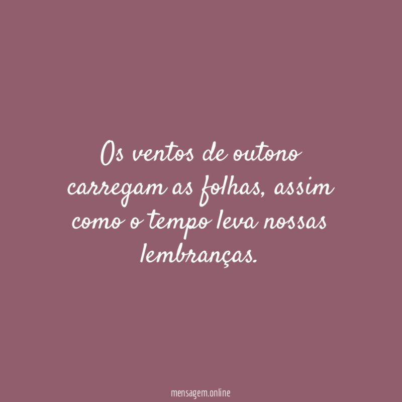 Os ventos de outono carregam as folhas