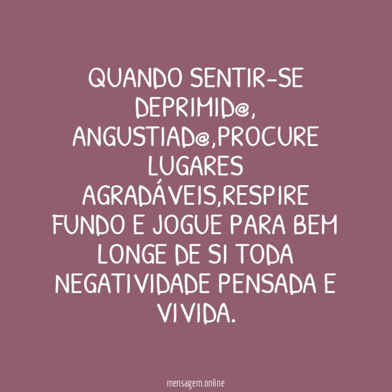 Quando sentir-se deprimid@