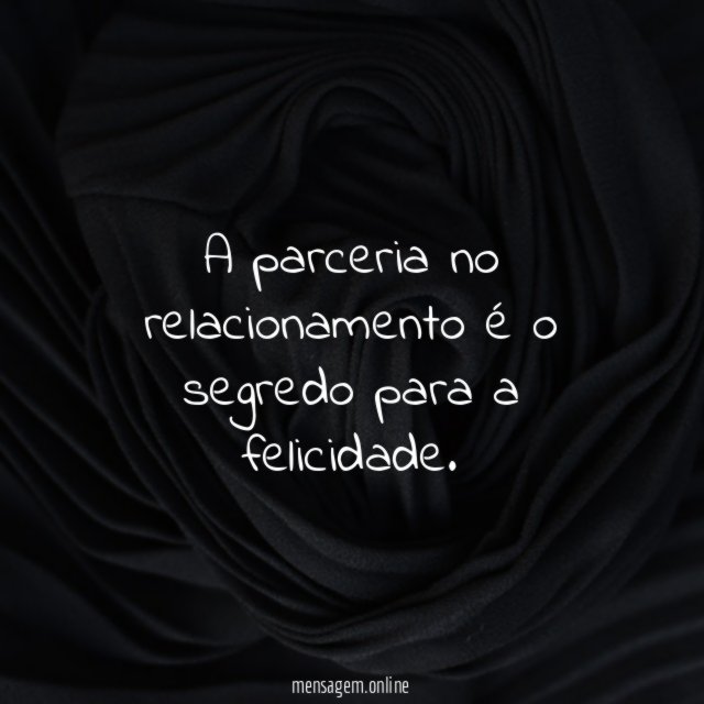 A parceria no relacionamento é o segredo para a felicidade