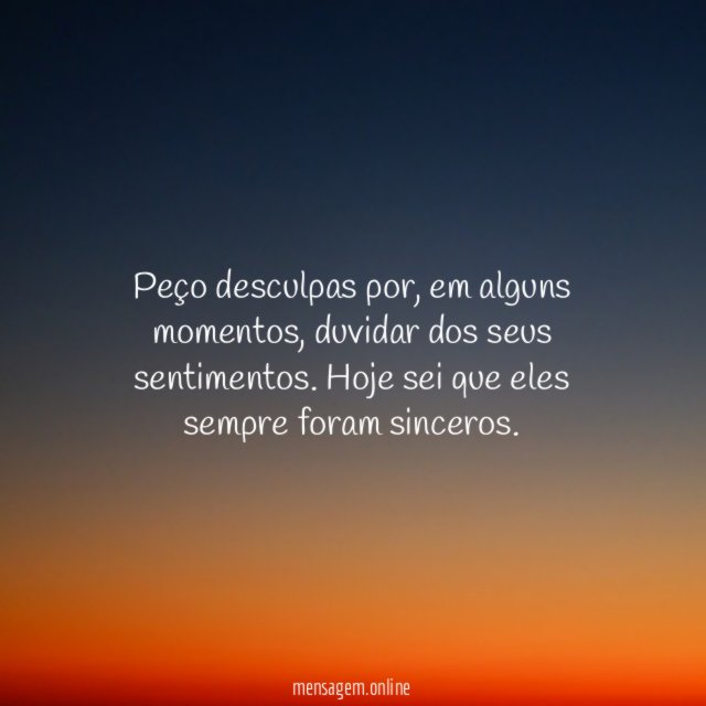 Peço desculpas por