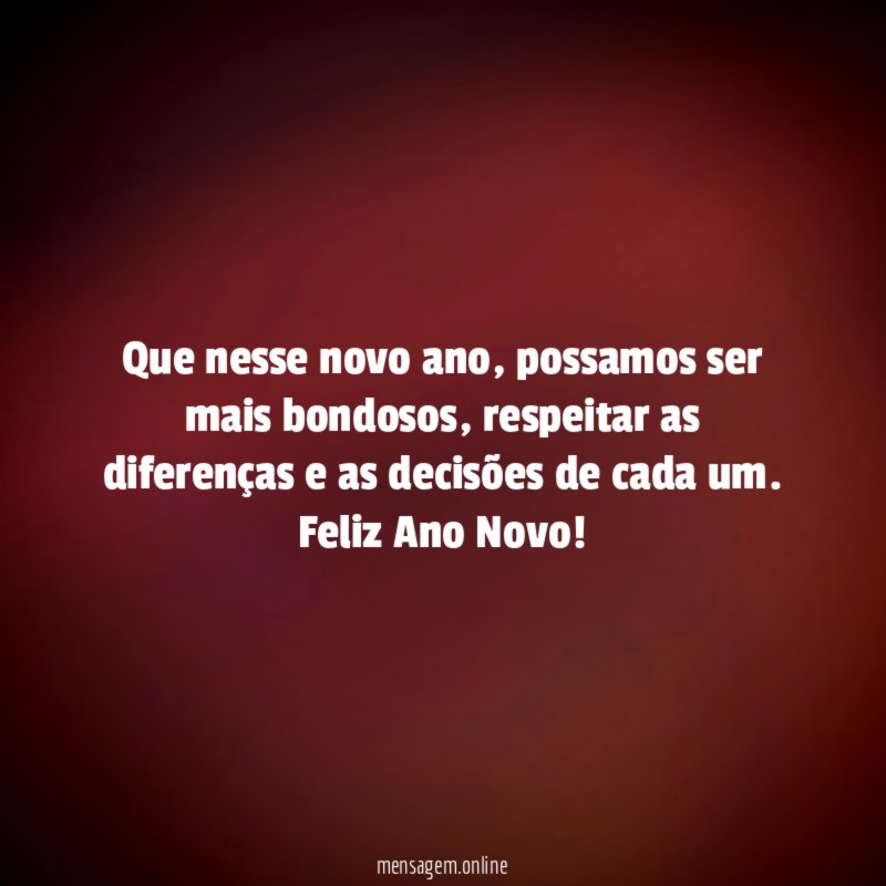 Que nesse novo ano