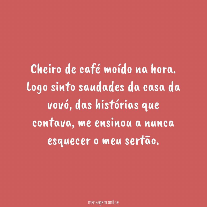Cheiro de café moído na hora
