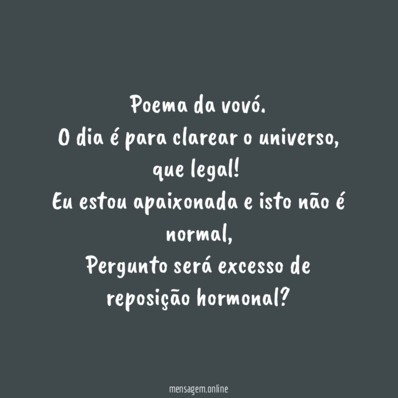 Poema da vovó