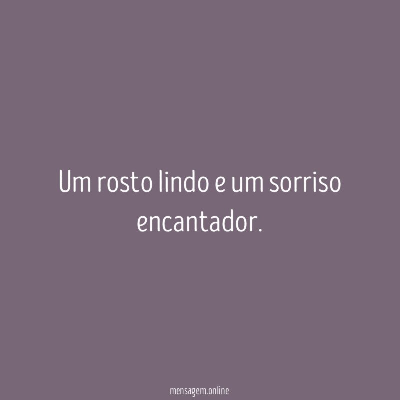 Um rosto lindo e um sorriso encantador