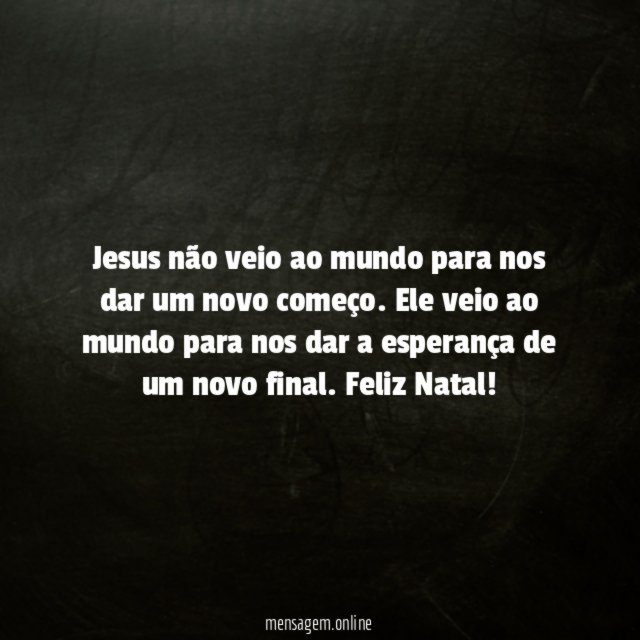 Jesus não veio ao mundo para nos dar
