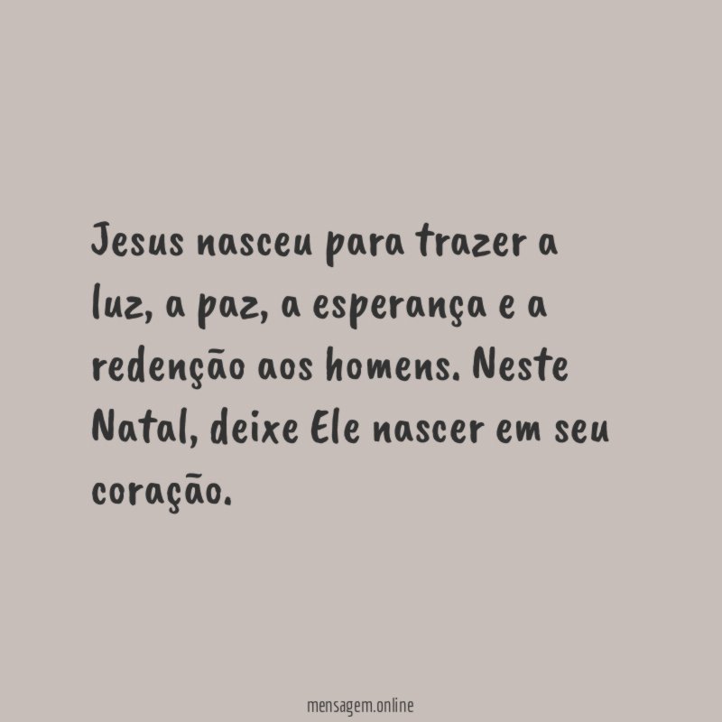 Jesus nasceu para trazer a luz
