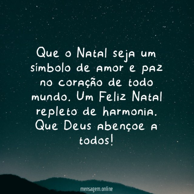 Que o Natal seja um símbolo de amor