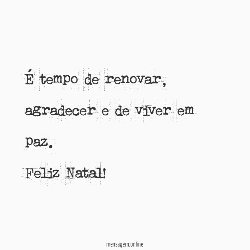 É tempo de renovar