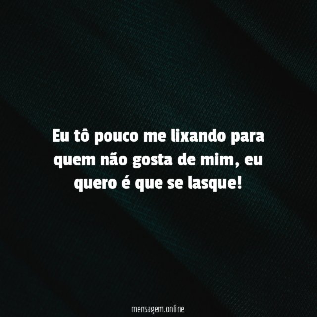 Eu tô pouco me lixando para quem não gosta de mim