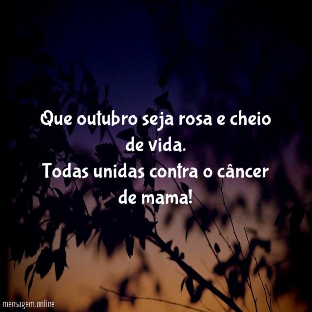 Que outubro seja rosa e cheio de vida