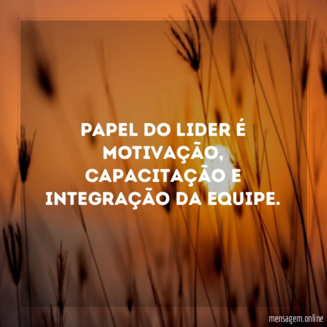 Papel do lider é Motivação