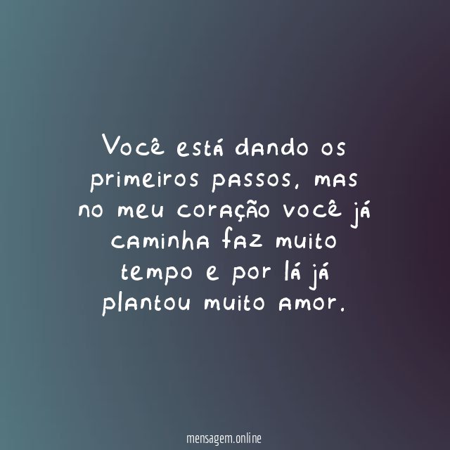 Você está dando os primeiros passos