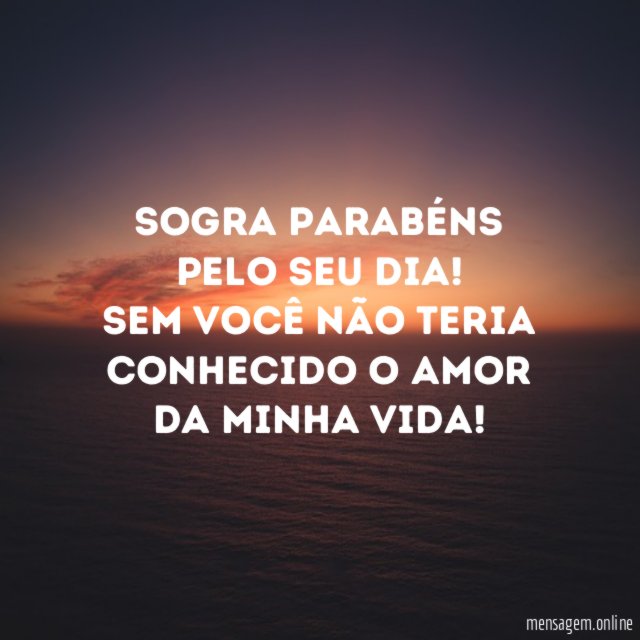 Sogra parabéns pelo seu dia