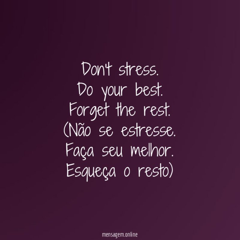 Don't stress