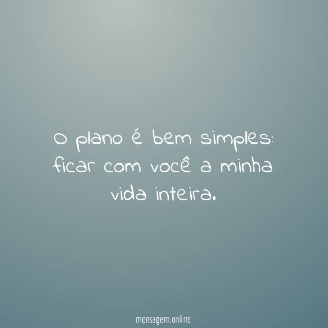 O plano é bem simples
