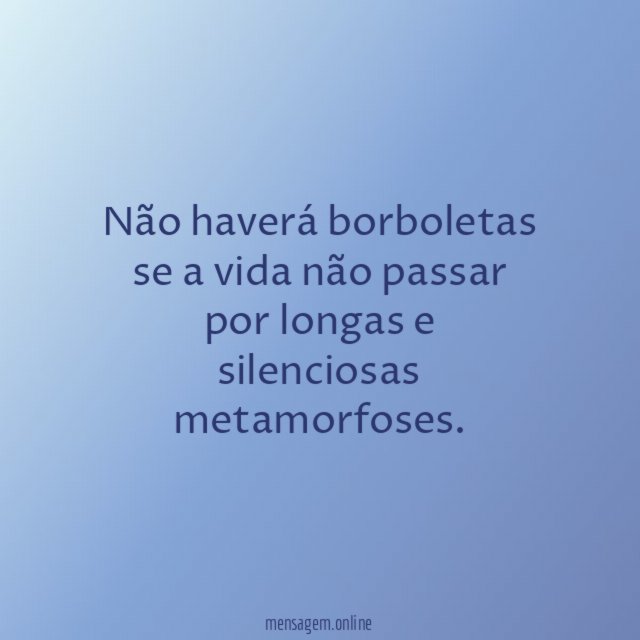 Não haverá borboletas se a vida não passar