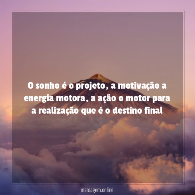 O sonho é o projeto