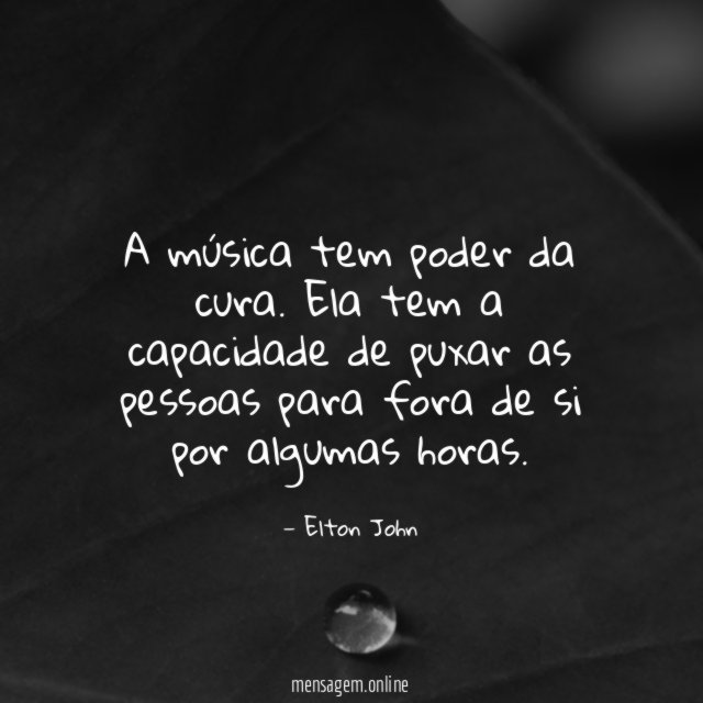 A música tem poder da cura