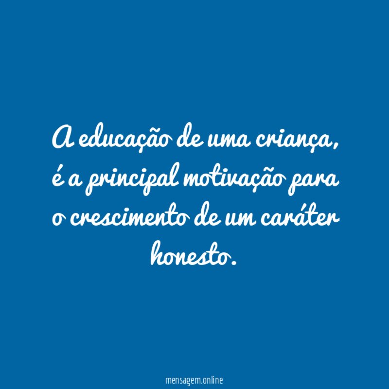 A educação de uma criança