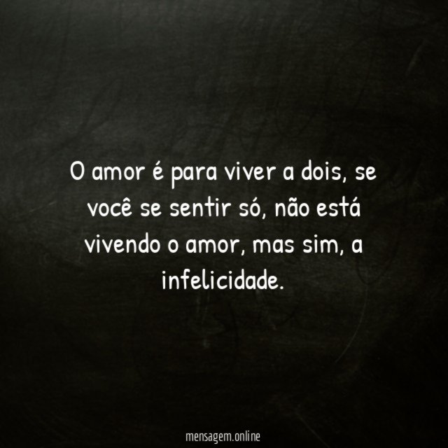 O amor é para viver a dois