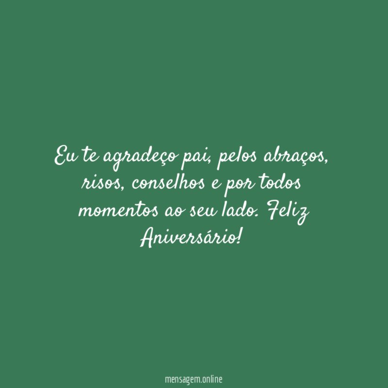 Eu te agradeço pai
