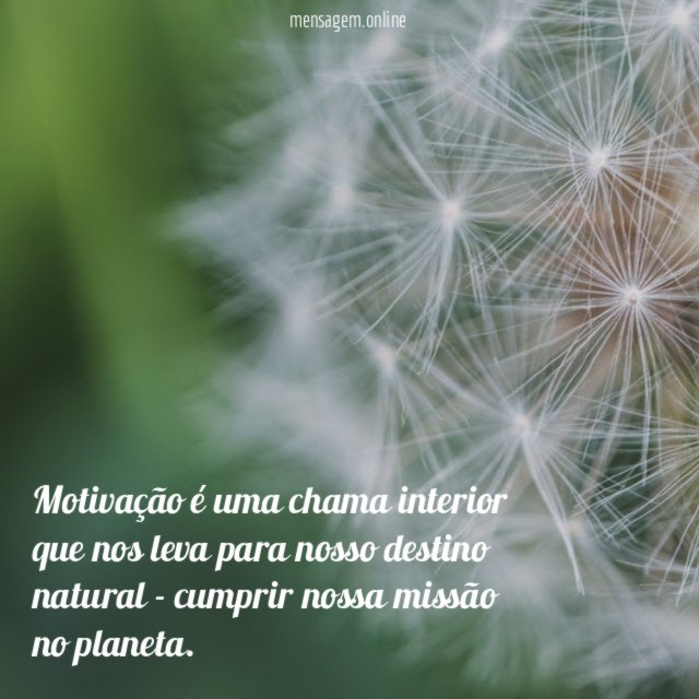 Motivação é uma chama interior que nos leva