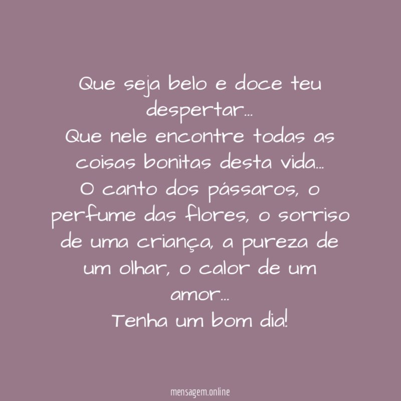 Bom dia
