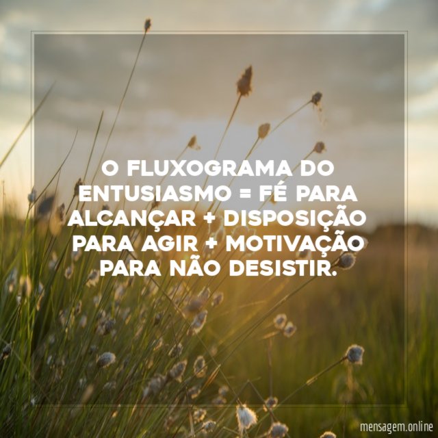 O fluxograma do entusiasmo = Fé para alcançar