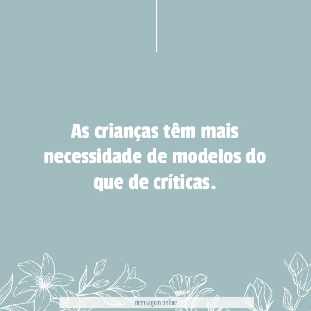 Mais modelos do que críticas