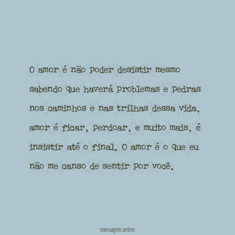 Amor é ficar