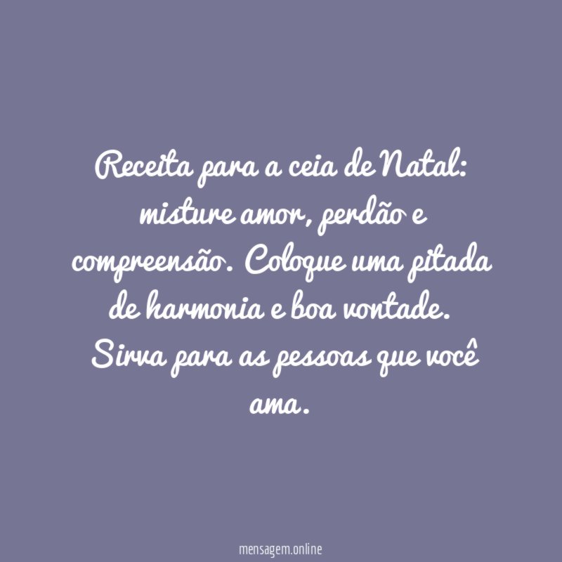 Receita para a ceia