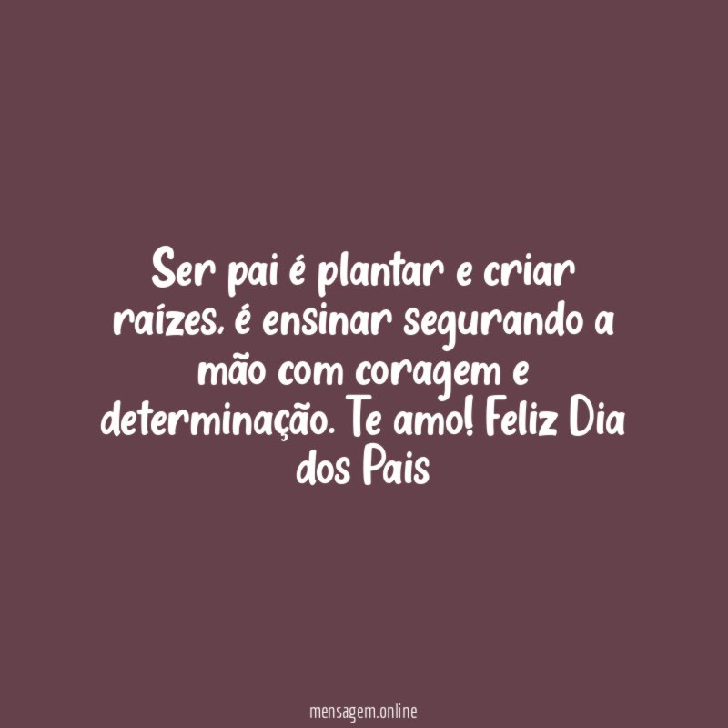 Ser pai é plantar