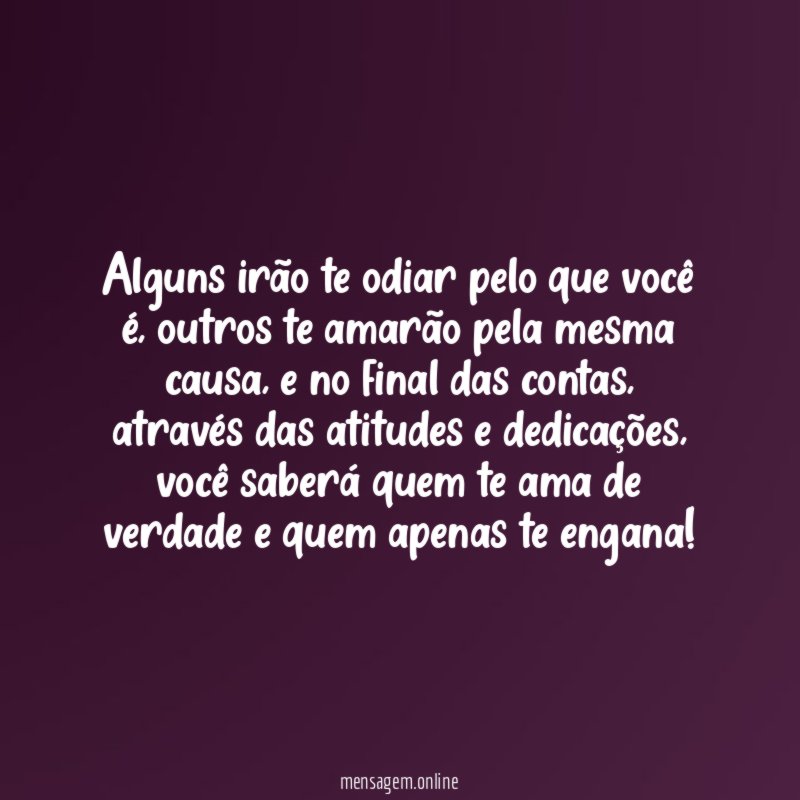 No final das contas, você saberá