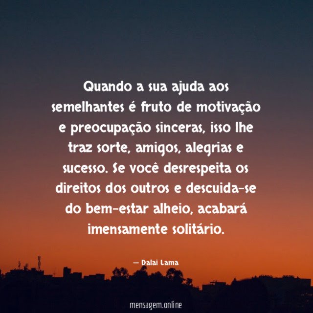 Quando a sua ajuda aos semelhantes é fruto