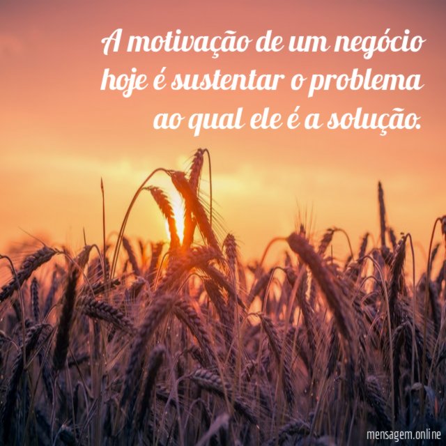 A motivação de um negócio hoje é sustentar