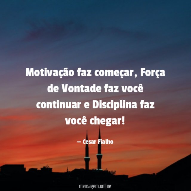 Motivação faz começar