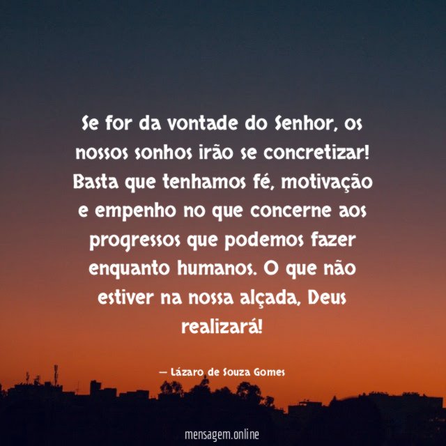 Se for da vontade do Senhor
