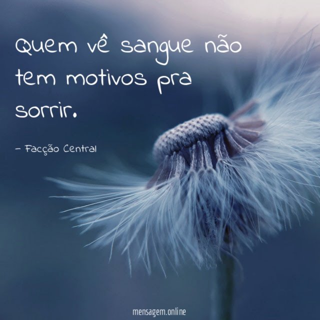 Quem vê sangue não tem motivos pra sorrir