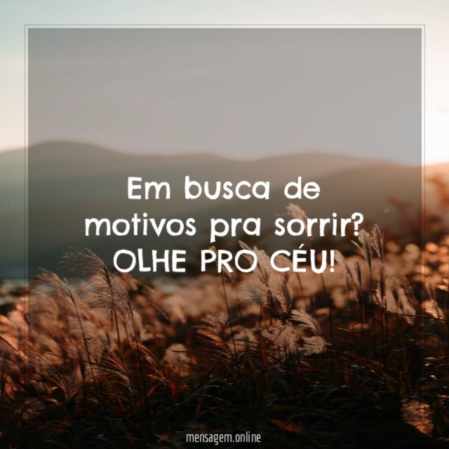 Em busca de motivos pra sorrir