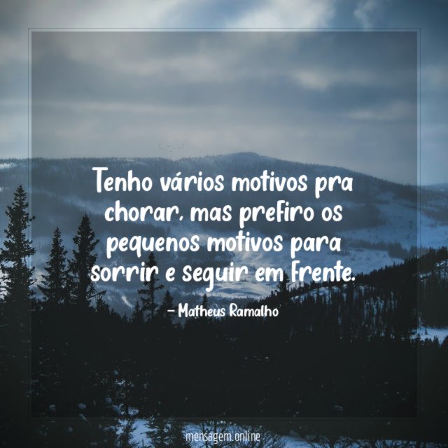 Tenho vários motivos pra chorar