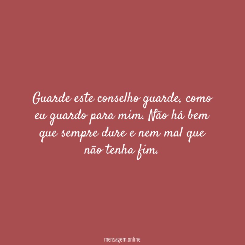 Guarde este conselho guarde