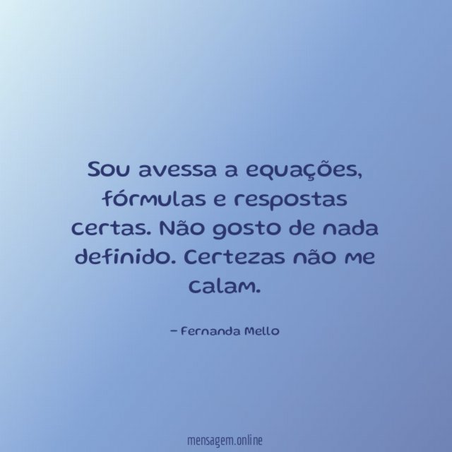 Sou avessa a equações