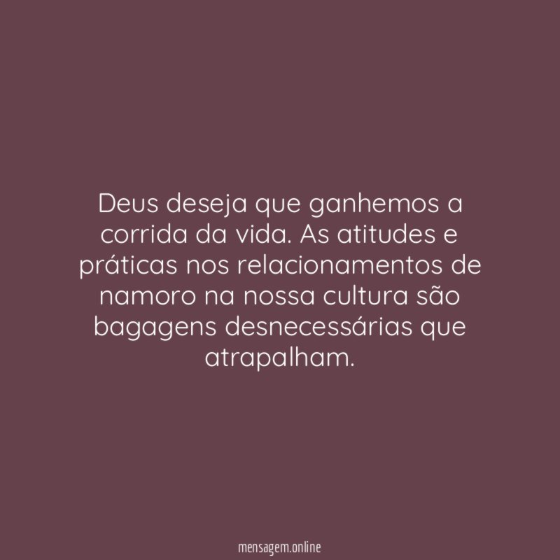 Deus deseja que ganhemos a corrida da vida