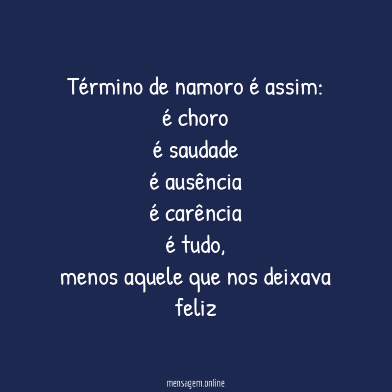 Término de namoro é assim