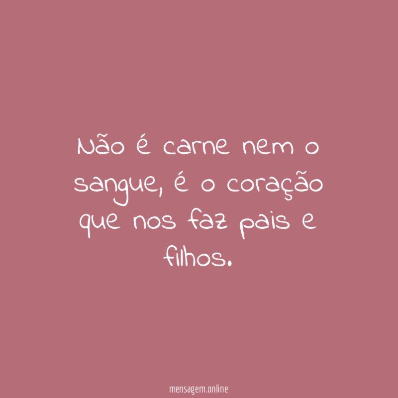 Não é carne nem o sangue
