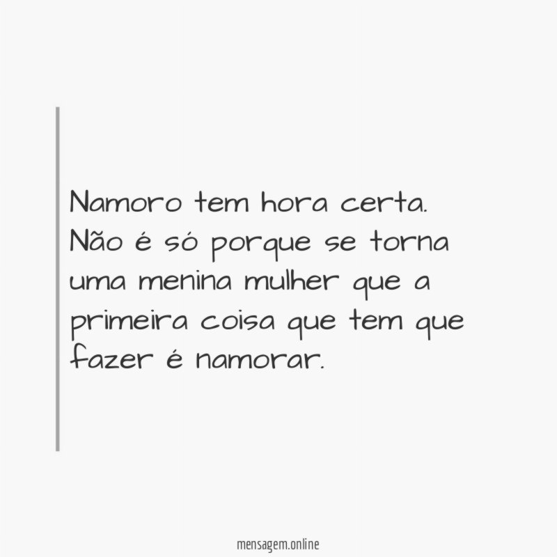 Namoro tem hora certa