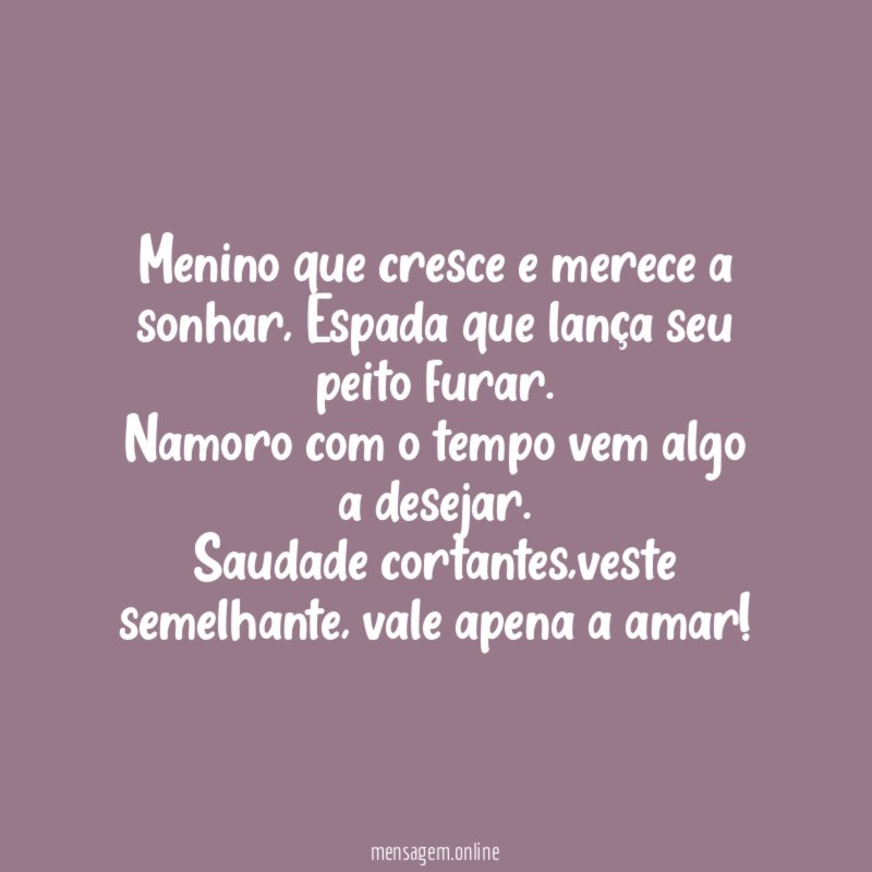 Menino que cresce e merece a sonhar