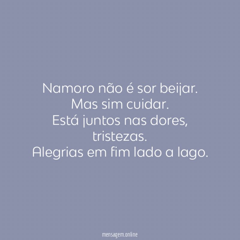Namoro não é sor beijar